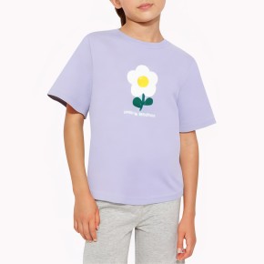 Floral Pattern Girls' Short Sleeve T-Shirt