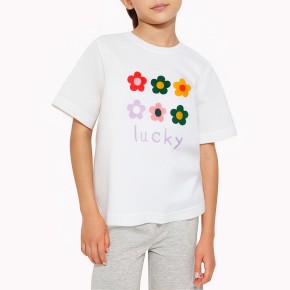 Floral Girls' Short Sleeve T-Shirt 花卉女童短袖 