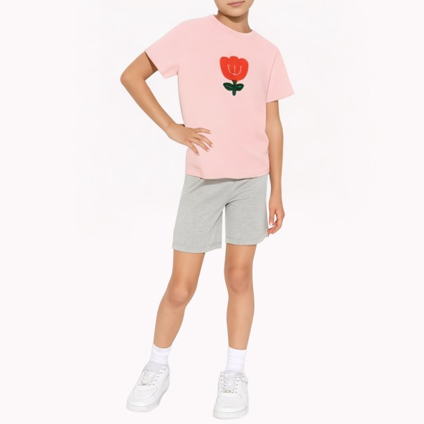 Floral Design Girls' Short Sleeve T-Shirt