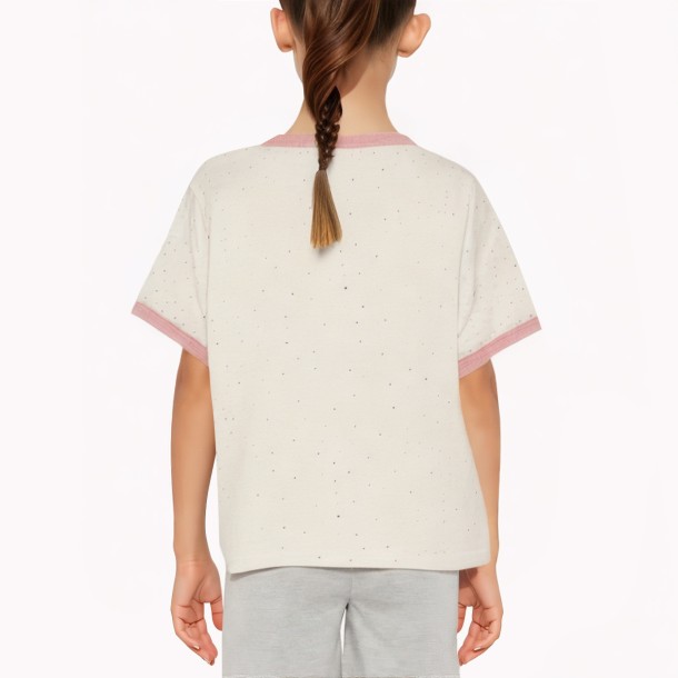 Children's Contrasting Cartoon Print Short Sleeves