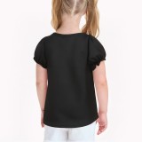 Contrast Color Lace Puff Sleeves For Girls