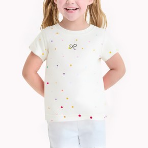 Colorful Polka Dot Print Short Sleeves