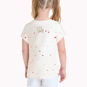 Colorful Polka Dot Print Short Sleeves