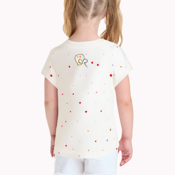 Colorful Polka Dot Print Short Sleeves
