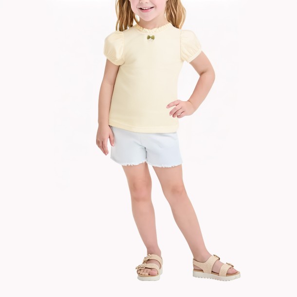 Girls Lantern Sleeve Short Sleeve