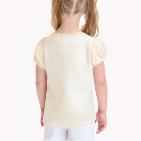 Girls Lantern Sleeve Short Sleeve