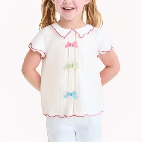 Colorful Bow Short Sleeves For Girls