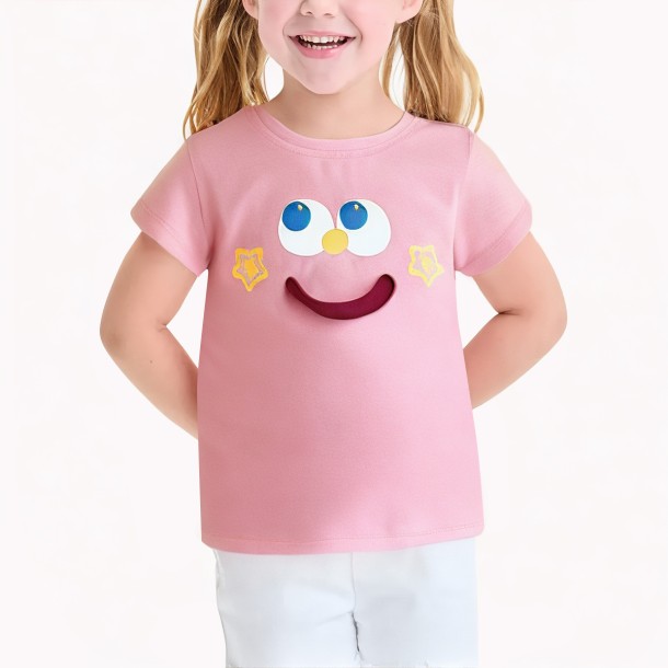 Gauze Lace Hem Short Sleeves For Girls