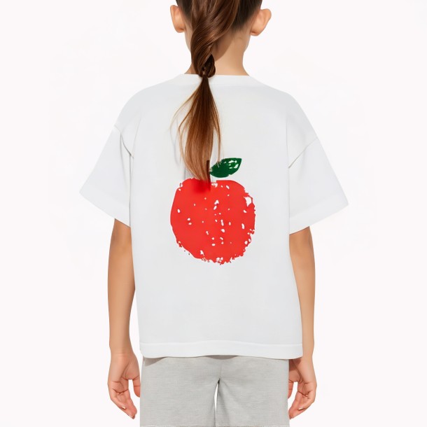 Apple Pattern Girls' Short Sleeve T-Shirt
