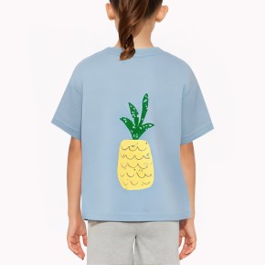 Pineapple Print Girls' Short Sleeve T-Shirt