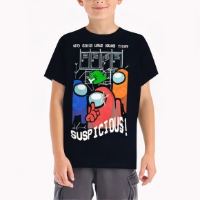 Fun Printed Crew Neck Short Sleeve T Shirt