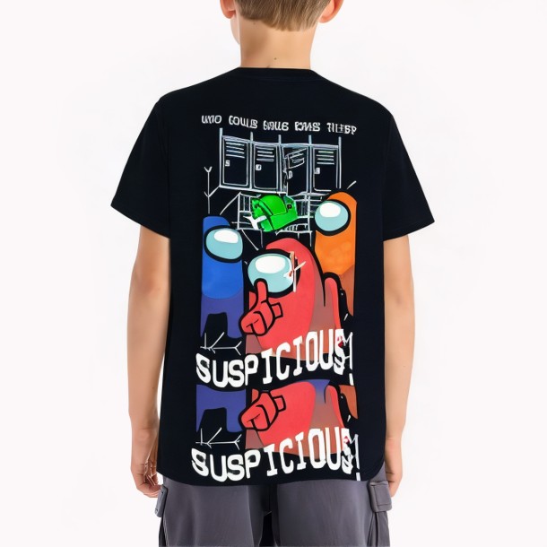 Fun Printed Crew Neck Short Sleeve T Shirt