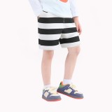 Boys' Black And White Striped Shorts