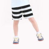 Boys' Black And White Striped Shorts