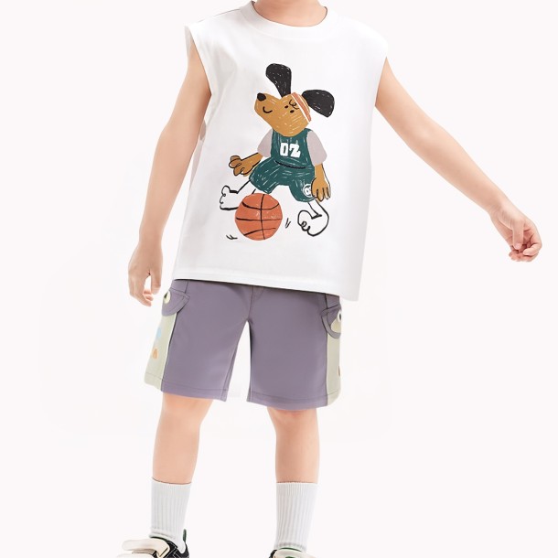 Fashionable Boys Contrast Color Shorts