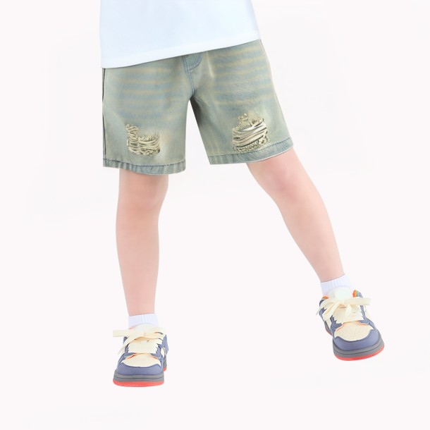 Boys' Summer Thin Ripped Jeans