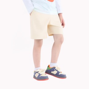 Off White Solid Color Shorts For Boys