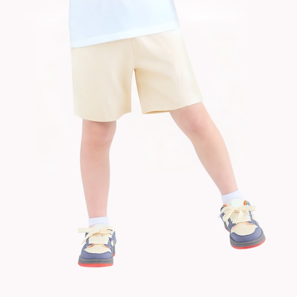 Off White Solid Color Shorts For Boys