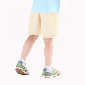 Off White Solid Color Shorts For Boys