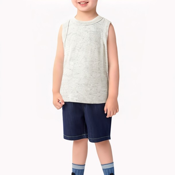 Boys' Solid Color Vest For Summer