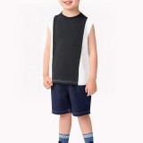 Black And White Splicing Boy Vest