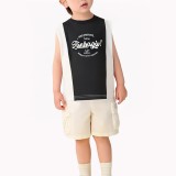 Black And White Splicing Boy Vest