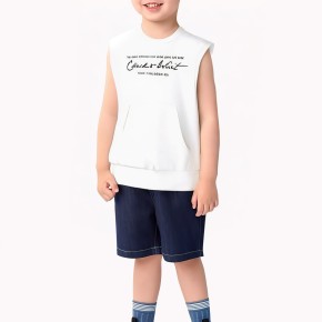 White Simple Boy Vest