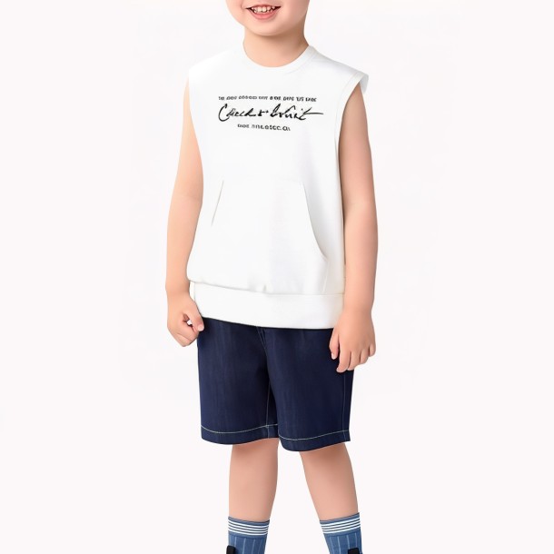 White Simple Boy Vest