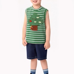 Green Striped Boy Vest