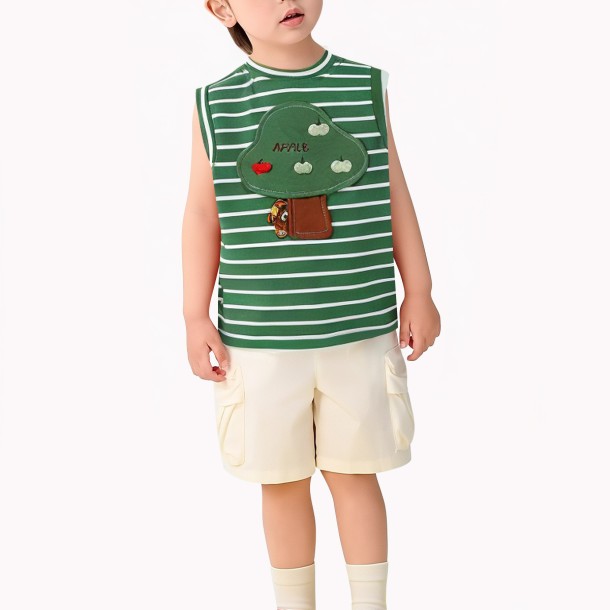Green Striped Boy Vest