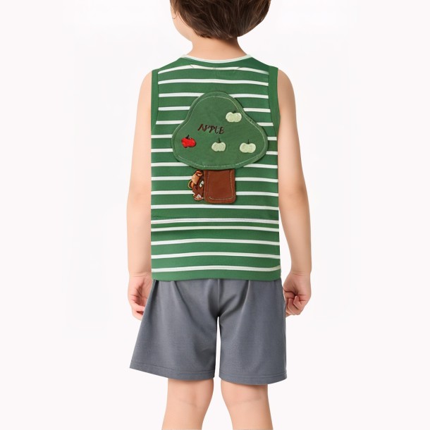 Green Striped Boy Vest