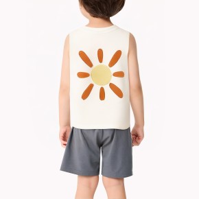Cartoon Sun Print Boys Vest