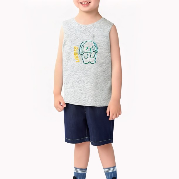 Boys Cartoon Print Vest