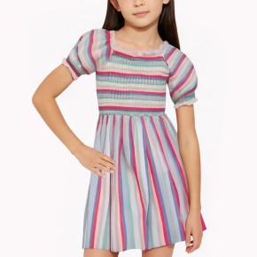 Colorful Striped Girls' Dress