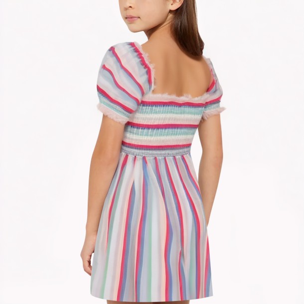 Colorful Striped Girls' Dress
