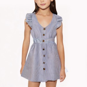 Girls Striped Casual Dress