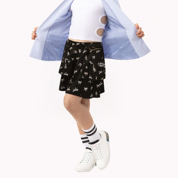 Girls Bow Print Skirt