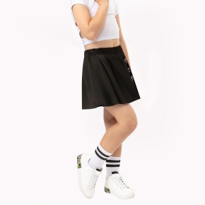 Embroidered Bow Pleated Skirt