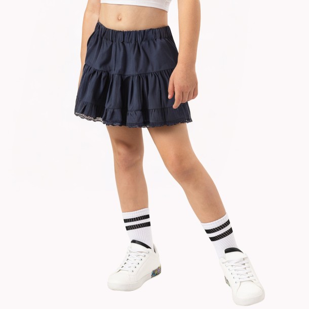 Solid Color Lace Skirt