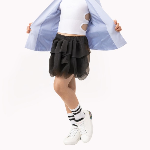 Girls Double Layer Puffy Mesh Skirt