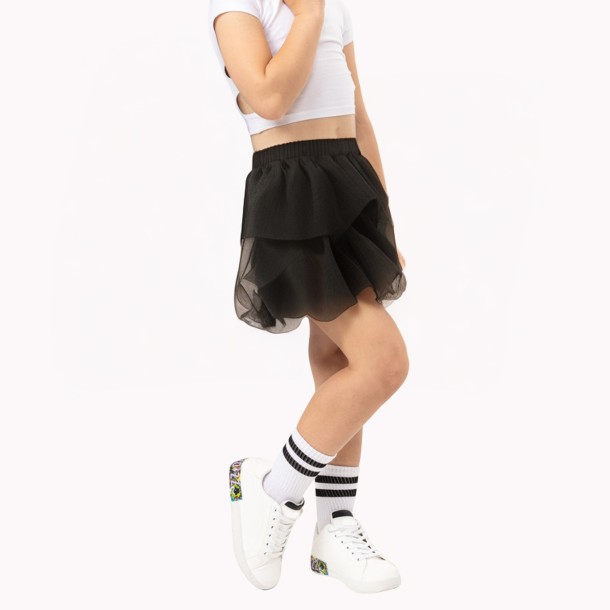 Girls Double Layer Puffy Mesh Skirt