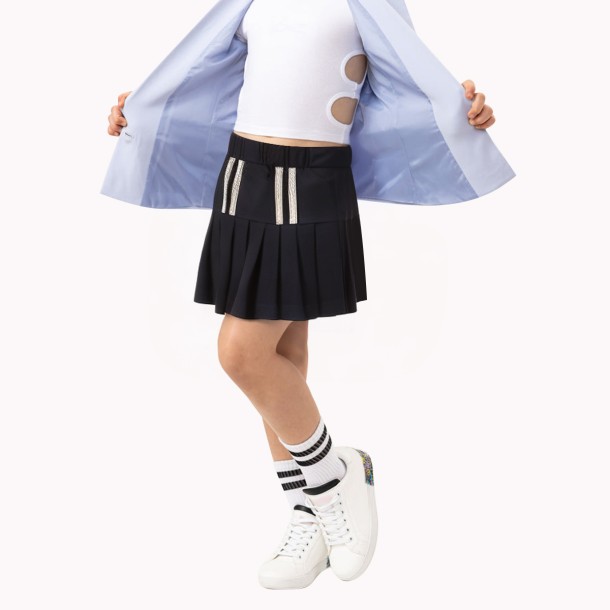 Girls' Cotton Pleated Skirt