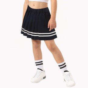 Girls' Contrasting Striped Pleated Skirt
