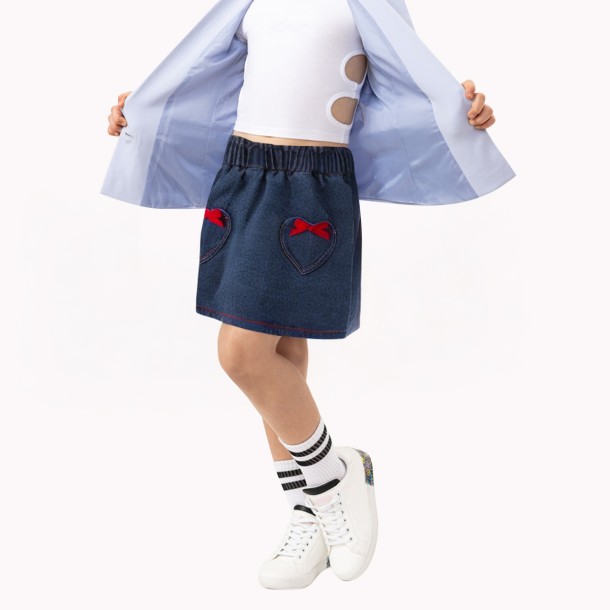 Girls A Line Denim Skirt