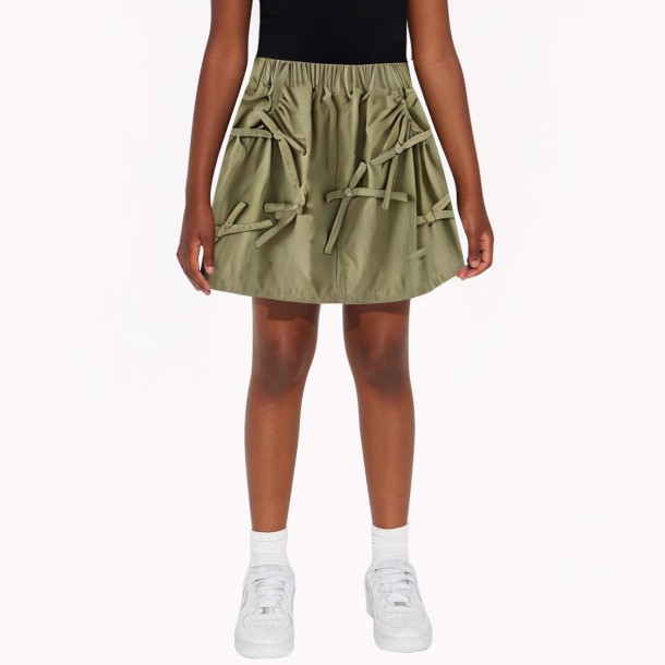 Solid Color Bow Skirt