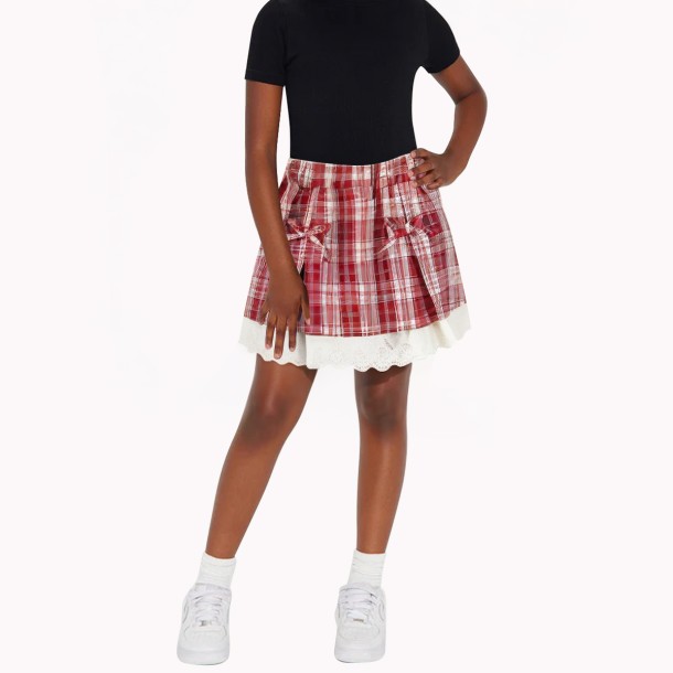 Summer Girls Plaid Skirt