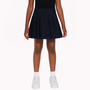 Girls Solid Color Pleated Skirt