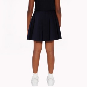 Girls Solid Color Pleated Skirt
