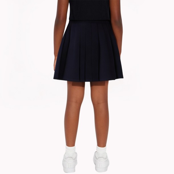 Girls Solid Color Pleated Skirt