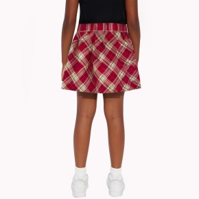 Red Twill Plaid Girls Skirt